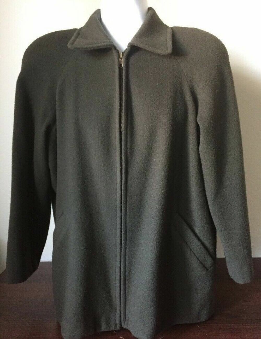 Womens Kristen Blake Medium Jacket 80% Wool 20% Nylon Shell Green